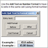 Add / text as number format