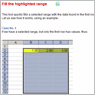 Fill the highlighted range 